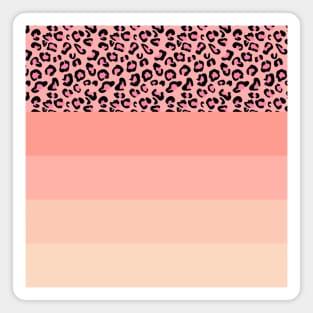 Pink pastel lines Leopard Magnet